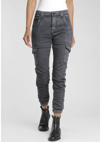 Gang Damen Cargohose "94GISELLE", schwarz, modisch, Gr. 31, unifarben, Web, Obermaterial: 81% Baumwolle, 16% Polyester, 3% Elasthan, Hosen, mit