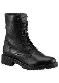 Geox Damen Schnürstiefelette "D HOARA", Gr. 38, schwarz, Nappaleder, klassisch, Schuhe, Blockabsatz, Schnürboots mit Innenreißverschluss