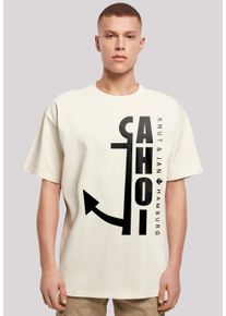 F4NT4STIC Herren T-Shirt "Ahoi Anker Knut & Jan Hamburg", beige, casual, Gr. S, Obermaterial: 100% Baumwolle, Shirts, Print