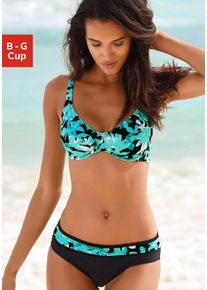 Petite Fleur Damen Bügel-Bikini, grün, Gr. 36, floral, Polyamid, Bikini-Sets, mit floralem Druck