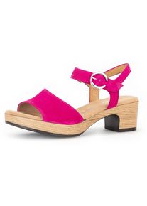 Gabor Damen Sandalette "KRETA", Gr. 38, pink, Ziegenveloursleder, modisch, Schuhe, Sommerschuh, Sandale, Blockabsatz,in Bequemweite G (weit)