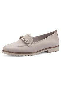 Tamaris Damen Loafer, Gr. 41, grau, Nubukleder, unifarben, modisch, Schuhe, Chunky Slipper, Plateau Slipper mit seitlichen Stretcheinsätzen