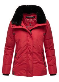 Navahoo Damen Winterjacke "Frostii XIV", rot, modisch, Gr. M, Material: 100% Polyester, Jacken, modische Damen Winter Steppjacke mit Kunstfellkragen