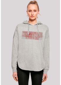 F4NT4STIC Damen Kapuzenpullover "Stranger Things Glow Logo Netflix TV Series", grau, casual, Gr. XL, Obermaterial: 100% Baumwolle, Pullover, Premium