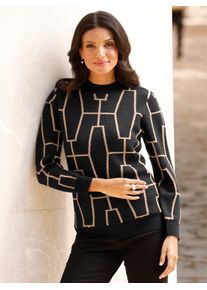 Classic Basics Damen Stehkragenpullover "Stehkragen-Pullover", gelb, Gr. 42, gemustert, mehrfarbig, 100% Polyacryl, Pullover