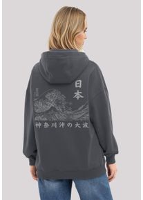 F4NT4STIC Damen Kapuzenpullover "Kanagawa Welle Golden Gai", schwarz, casual, Gr. XL, Obermaterial: 80% Baumwolle, 20% Polyester, Pullover, Premium