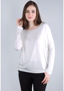 Imperial Damen Langarmshirt, weiß, casual, Gr. M, unifarben, Single Jersey, Obermaterial: 95% Viskose, 5% Elasthan, Shirts, in lässiger "O - Shape"