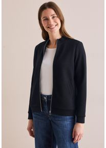 Cecil Damen Cardigan, blau, casual, Gr. L, unifarben, Stoff, 73% Polyester, 22% Viskose, 5% Elasthan, Strickjacken, aus elastischem Materialmix