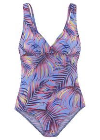 Lascana Damen Badeanzug "Breese", blau, Gr. 38, bedruckt, Polyamid, Badeanzüge, tolle Rückenlösung