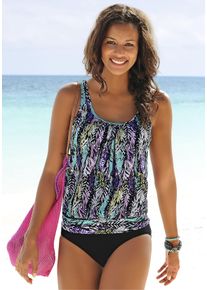 Lascana Damen Oversize-Tankini, bunt, Gr. 36, bedruckt, Polyamid, Bikini-Sets, in schönem Federprint