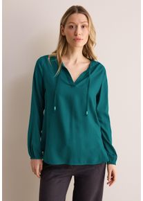Cecil Damen Langarmbluse, blau, casual, Gr. XXL, unifarben, Stoff, 100% Viskose, Blusen, aus softer Viskose