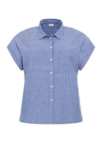 Lascana Damen Hemdbluse, blau, modisch, Gr. 32, gestreift, Web, Obermaterial: 58% Viskose, 28% Baumwolle, 14% Leinen, Blusen, aus Leinenmix mit