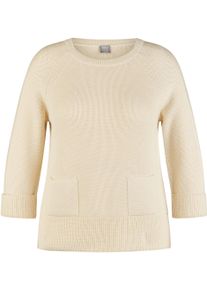 Rabe Damen 3/4 Arm-Pullover, gelb, casual, Gr. 38, unifarben, Strick, Obermaterial: 50% Baumwolle, 50% Polyacryl, Pullover, in Strick-Optik