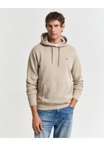 Gant Herren Hoodie "REG SHIELD HOODIE", beige, casual, Gr. L, Sweatware, Obermaterial: 78% Baumwolle, 22% Polyester, Sweatshirts, mit Logostickerei