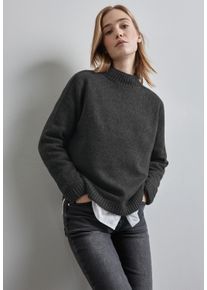 Street One Damen Strickpullover, grau, casual, Gr. 44, meliert, Strick, Obermaterial: 37% Polyacryl, 29% Baumwolle, 29% Polyester, 5% Nylon,