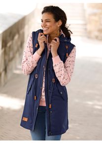 Casual Looks Damen Anorak, blau, Gr. 44, unifarben, 58% Polyester, 42% Baumwolle, Jacken