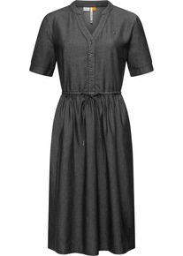 Ragwear Damen Shirtkleid "Casarea Denim", schwarz, modisch, Gr. XXL, Material: 60% Baumwolle, 40% Viskose, Kleider, stylisches Damen Sommerkleid mit