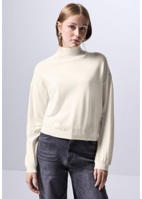 Damen Strickpullover, weiß, casual, Gr. 38, STREET ONE STUDIO, unifarben, Stoff, 50% Viskose, 28% Polyester, 22% Polyamid, Pullover, mit Elastiksaum