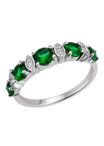 Firetti Damen Fingerring "Schmuck Geschenk Silber 925 Silberring grün", 52, Silber 925 (Sterlingsilber), 1,7mm, grün, Silber 925 (Sterlingsilber),