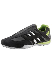 Geox Herren Slip-On Sneaker "UOMO SNAKE B", Gr. 47, grau, Veloursleder, Lederimitat, kontrastfarbene Details, sportlich, Schuhe, Freizeitschuh,