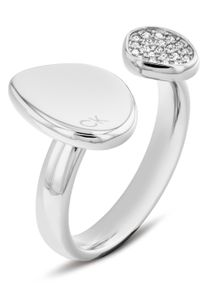 Calvin Klein Damen Fingerring "Schmuck Edelstahl Fingerring Damenring", 52, Edelstahl, 4mm, silber, Edelstahl, Fingerringe, mit Glasstein