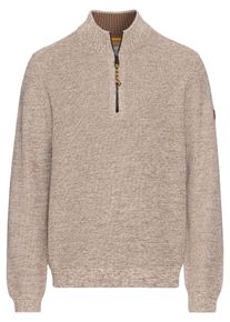 Camel Active Herren Troyer, beige, Gr. XL, unifarben, Grobstrick, Obermaterial: 70% Baumwolle, 30% Polyacryl, Pullover, in melierter Optik