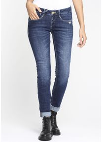 Gang Damen Skinny-fit-Jeans "94NELE", blau, casual, Gr. 28, unifarben, leichte Abriebeffekte, Denim/Jeans, Obermaterial: 71% Baumwolle, 16%