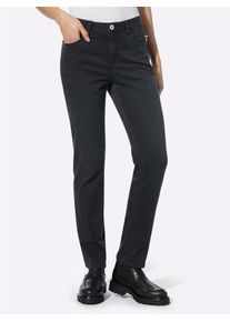 Heine Damen 5-Pocket-Jeans, schwarz, Gr. 38, unifarben, 51% Baumwolle, 23% Polyester, 14% Lyocell, 10% Viskose, 2% Elasthan, Jeans