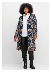 Damen Strickmantel "Große Größen", blau, feminin, Gr. 44, sheego by Joe Browns, gemustert, Obermaterial: 77% Polyacryl, 20% Polyester, 3% Elasthan,