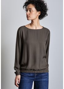 Street One Damen Langarmbluse, braun, casual, Gr. 44, Web, Obermaterial: 100% Viskose, Blusen, mit elastischem Saum
