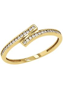 Amor Damen Fingerring "2036934/-35/-36/-37/-7402", 56, Gelbgold 375, 1,4mm, gold, Gelbgold 375, Fingerringe, mit Zirkonia (synth.)