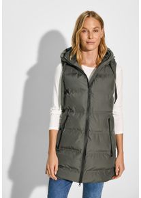 Cecil Damen Longweste, gold, casual, Gr. XXL, unifarben, Stoff, 100% Polyester, Westen, mit Kapuze
