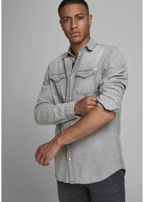 Jack & Jones JACK & JONES Herren Jeanshemd "SHERIDAN SHIRT", blau, Gr. M, Web, Obermaterial: 100% Baumwolle, Hemden