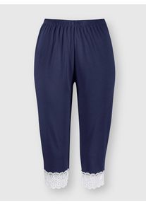 wäschepur WÄSCHEPUR Damen Capri-Pyjama, Gr. 36, blau, 50% Baumwolle, 50% Modal, Homewear-Sets