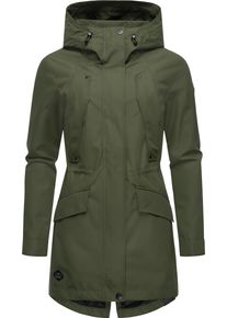 Ragwear Damen Regenmantel "Begonia", grün, modisch, Gr. S, Obermaterial: 100% Polyester, Innenfutter: 100% Polyester, Mäntel, Wasserdichter Damen