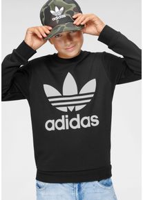 Kinder Sweatshirt "TREFOIL CREW", schwarz-weiß, sportlich, Gr. 170, adidas originals, Obermaterial: 70% Baumwolle, 30% Polyester, Sweatshirts, Unisex