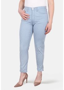 STOOKER WOMEN Damen 5-Pocket-Jeans "Nizza Stripe Tapered Fit", blau, casual, Gr. 40, Denim/Jeans, 98% Baumwolle, 2% Elasthan, Jeans, Tapered Fit