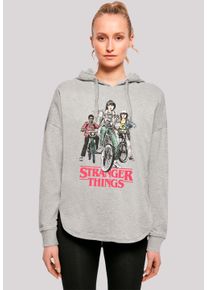 F4NT4STIC Damen Kapuzenpullover "Stranger Things Retro Bikers Netflix TV Series", grau, casual, Gr. XS, Obermaterial: 100% Baumwolle, Pullover,