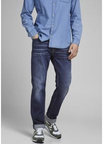 Jack & Jones JACK & JONES Herren Regular-fit-Jeans "JJICLARK JJORIGINAL JJ 678 NOOS", blau, modisch, Gr. 36, Abriebeffekte, Denim/Jeans, Obermaterial: 98%