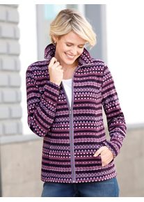 Classic Basics Damen Fleecejackeviolett, traube, bedruckt, Gr. 42, gemustert, mehrfarbig, 100% Polyester, Jacken