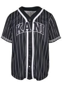 Karl Kani Herren Langarmhemd "Karl Kani Herren KM221-115-1 Serif Pinstripe Baseball Shirt", schwarz, Gr. S, 100% Polyester, Hemden