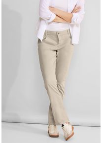 Street One Damen Stoffhose, grau, casual, Gr. 32, unifarben, Web, 97% Baumwolle, 3% Elasthan, Hosen, Middle Waist