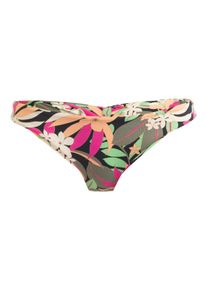 Roxy Damen Bikini-Hose "Printed Beach Classics"anthrazit palm song s, Gr. L, 87% Nylon, 13% Elasthan, Badehosen
