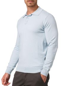 INDICODE Herren Polokragenpullover "INBarner", blau, modisch, Gr. S, unifarben, Strick, Obermaterial: 80% Baumwolle, 20% Polyester, Pullover