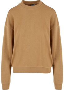Urban Classics Damen Sweater "Urban Classics Damen Ladies Oversized Light Terry Crewneck", beige, Gr. M, unifarben, 70% Baumwolle, 30% Polyester,