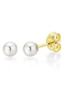 Firetti Damen Paar Ohrstecker "Schmuck Geschenk Gold 375 Ohrschmuck Perle verschiedene Größen", 3, Gelbgold 375-Perlen, gold, Gelbgold 375, Perlen,