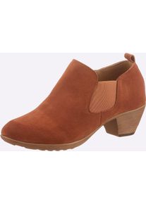 Andrea Conti Damen Cowboy Stiefelette, Gr. 38, orange, Veloursleder, Leder, modisch, Schuhe