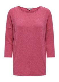 Only Damen 3/4-Arm-Shirt "ONLGLAMOUR 3/4 TOP JRS NOOS"cerise detail:melange, casual, Gr. M, meliert, Single Jersey, Obermaterial: 65% Polyester, 30%