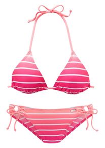 Venice Beach Damen Triangel-Bikini, pink, Gr. 32, Farbverlauf, gestreift, Polyamid, Bikini-Sets, mit Farbverlauf, regulierbares Top, mit