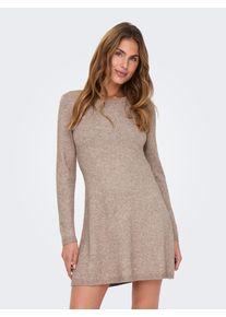 Only Damen Midikleid "ONLLEVA BACK DETAIL DRESS EX KNT"beige detail:with melange, modisch, Gr. L, meliert, Strick, Obermaterial: 50% Viskose, 27%